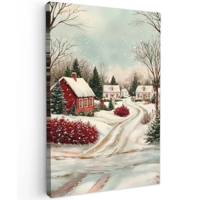 Kerstsfeer - Landelijk - Rood canvas 2cm klein -z3d