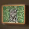 Panter - Zebrapatroon - Groen Light Box met batterij (Wandlamp) middel -z3d_website