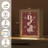 Sterren - Luipaardprint - Dream - Bordeaux Light Box met kabel (Tafellamp) klein -USP_NL