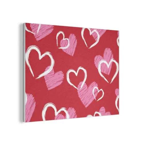 Patroon - Hartjes - Roze - Valentijn PET vilt klein -3d