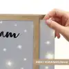Ijsbeer - Sneeuw - Sterren - Blauw Light Box met batterij (Wandlamp kind) middel -USP_websiteprintNL