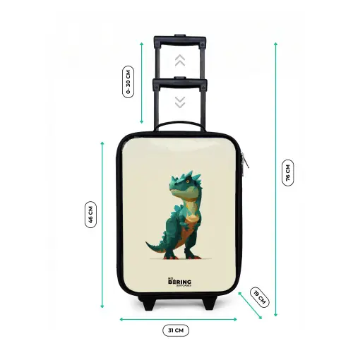 Dino - Dier - Groen Kinderkoffer - Zwart klein -productfoto_formaten