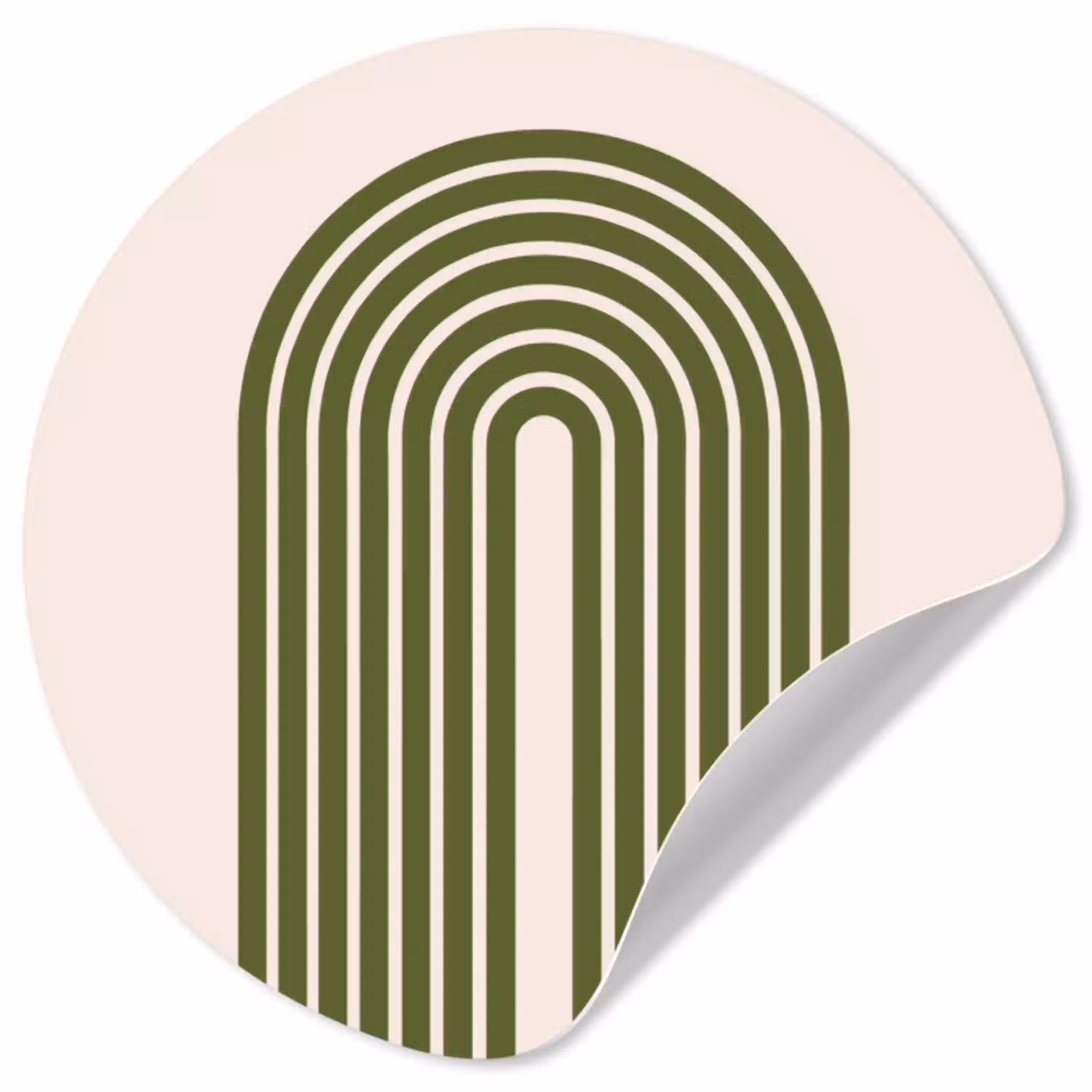 Abstract - Bogen - Modern - Groen - Kunst Wandcirkel behangsticker klein -3d