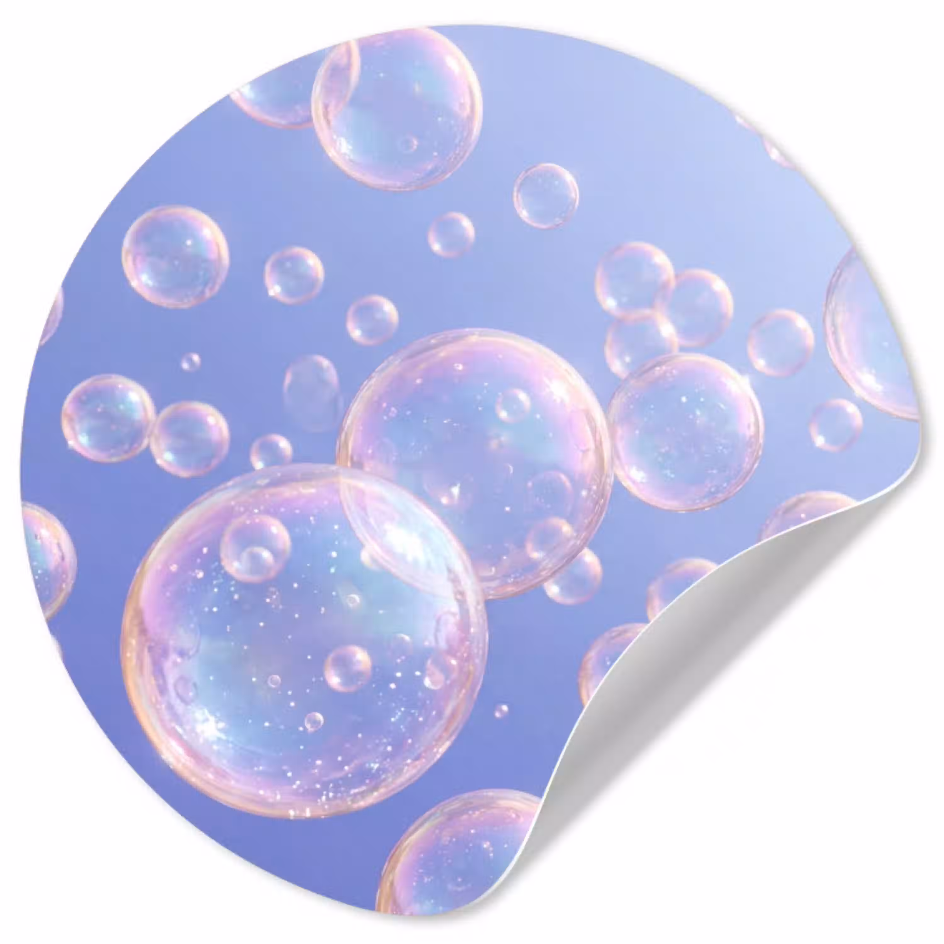 Pastel - Bubbels - Dromerig Wandcirkel behangsticker klein -3d
