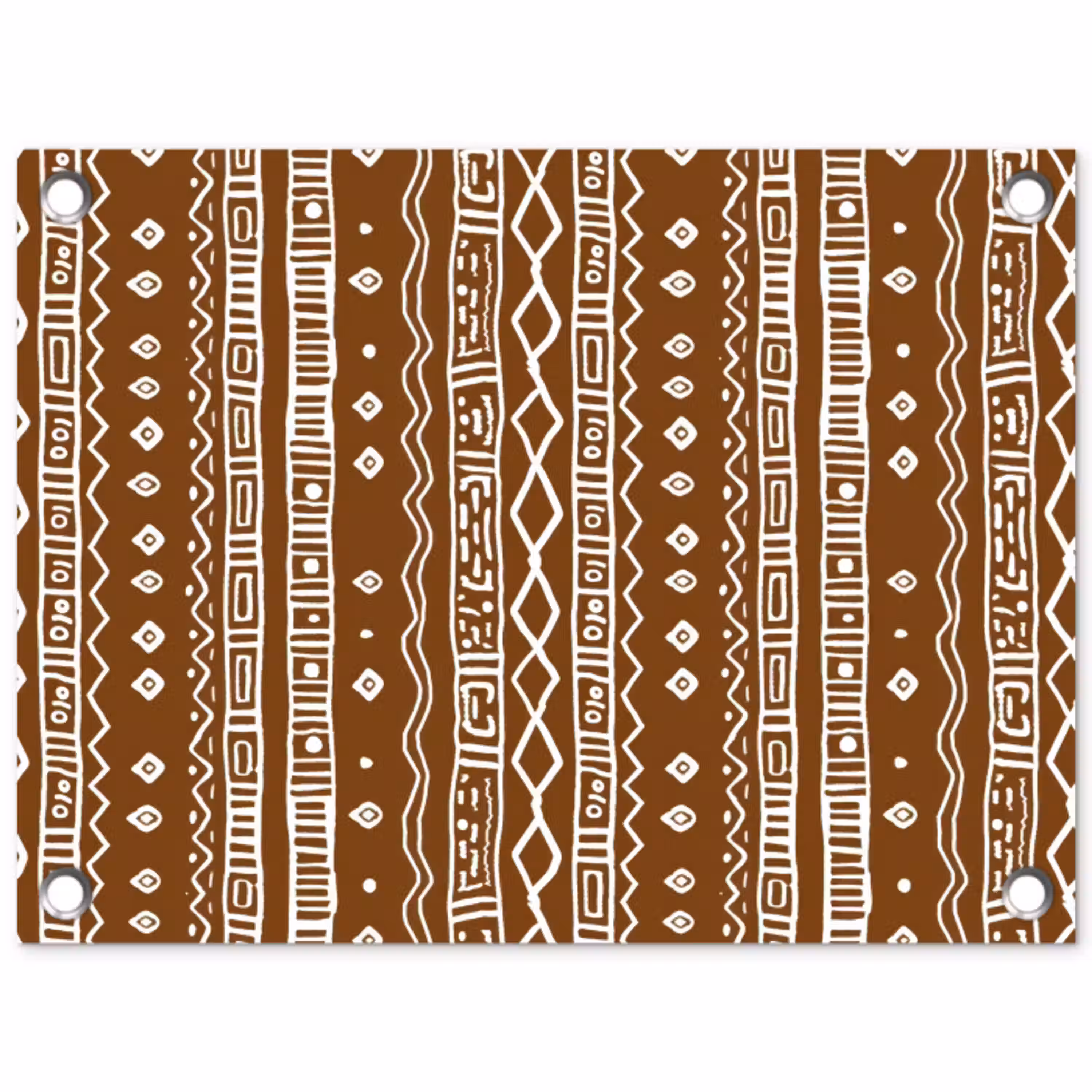 Chocoladebruin - Etnisch - Tribaal - Patroon tuinposter los doek klein 239 -3d