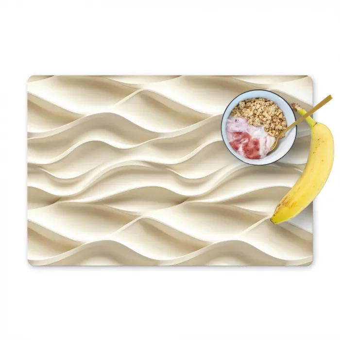 Lijnen - Golvend - Crème Placemat vinyl groot 368 -zzzproduct_Kitchenyeah-website