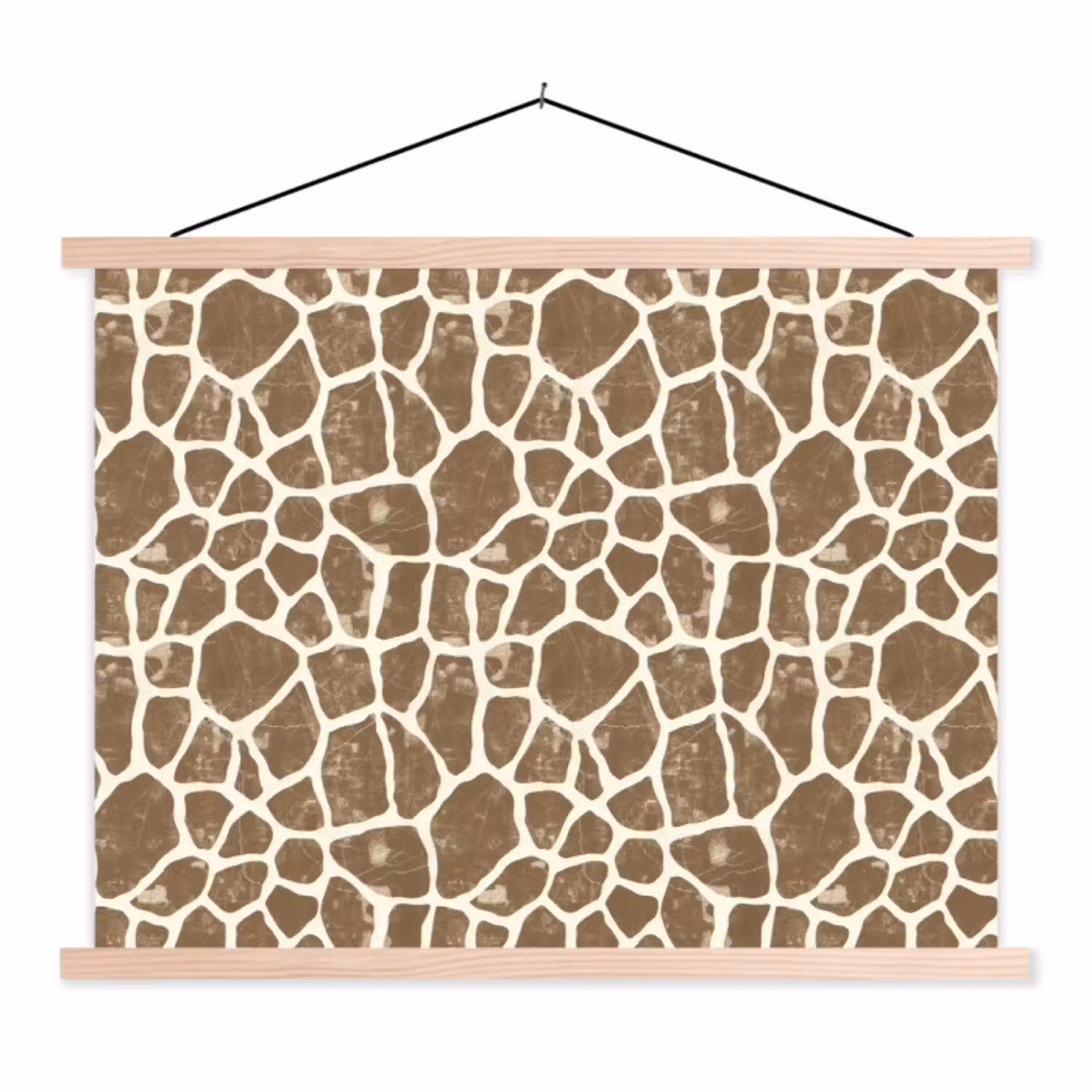 Giraf - Klassiek - Bruin textielposter latten blank klein 122 -3d