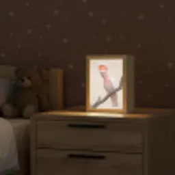 Papagaai - Tak - Roze Light Box met kabel (Kinderlampje) klein -sfeer1_kind