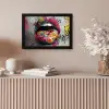 Lippen - Graffiti - Expressief fotolijst zwart zonder passe partout klein -sfeer5