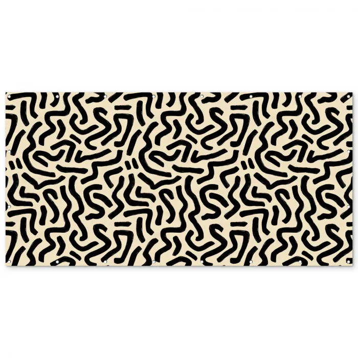 Abstract - Lijnen - Zwart Balkonbeschermer Duitsland klein 596 -zz_3d