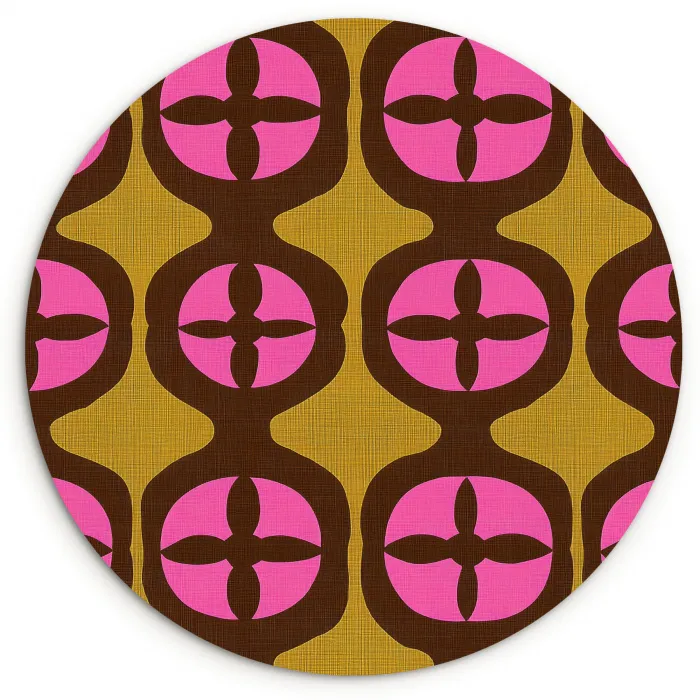 Modern - Patroon - Roze Wandcirkel kunststof plaat 5mm dik klein 188 -3d