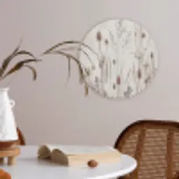 Weidebloemen - Design - Sepia Akoestische PET Vilt - Rond klein -sfeer3