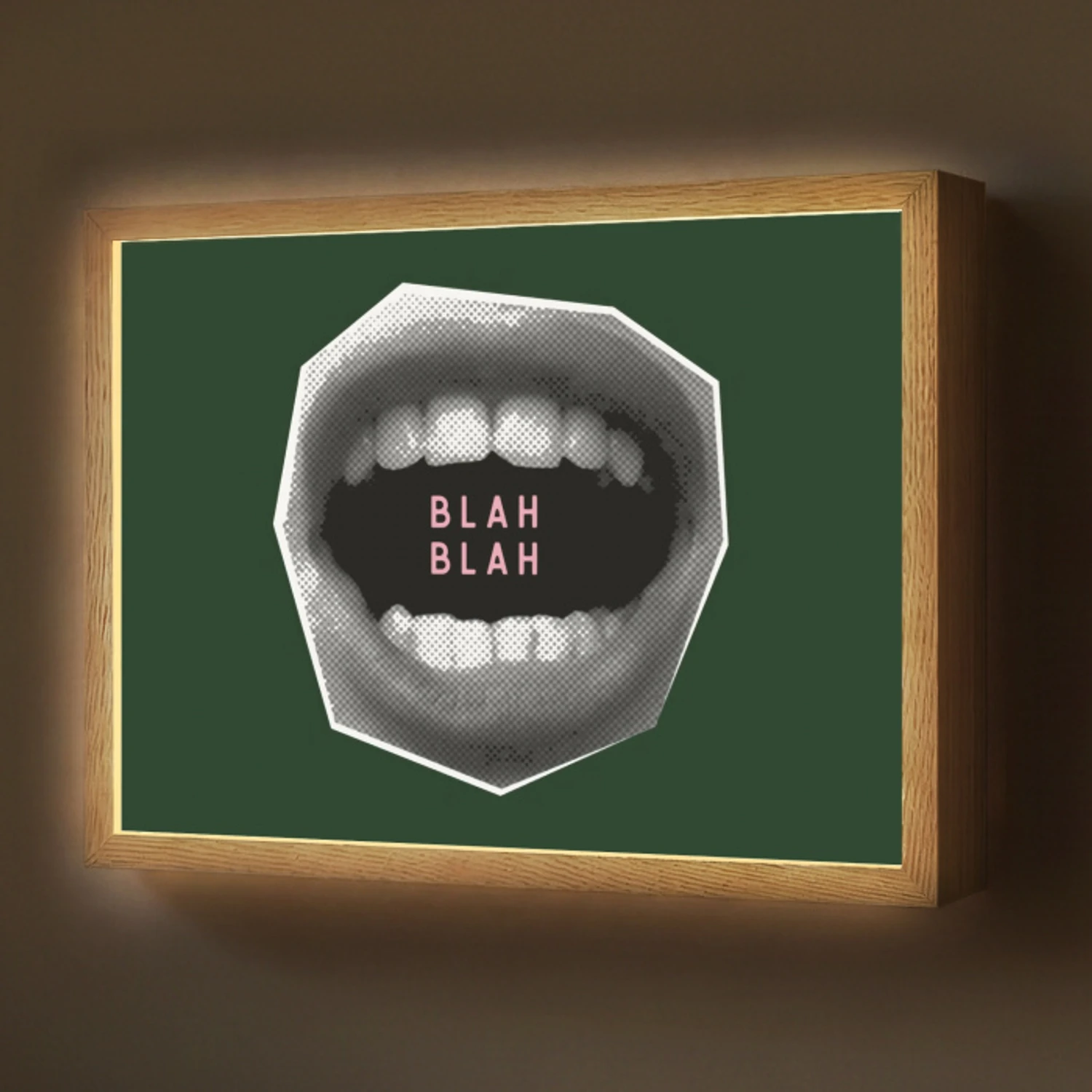 Mond - Groen - Illustratie - BLAH BLAH Light Box met batterij (Wandlamp) middel -z3d_website