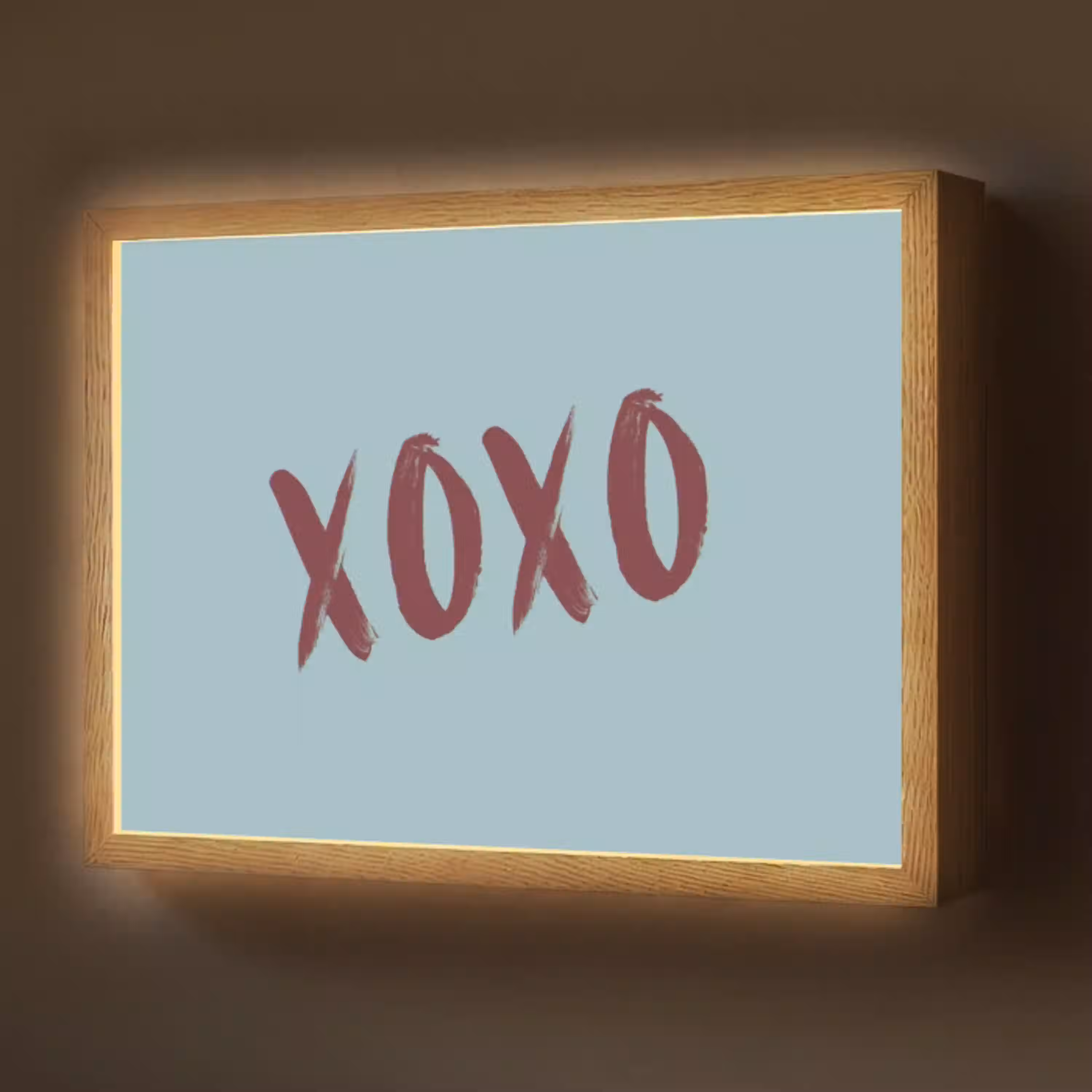 XOXO - Blauw - Rood Light Box met batterij (Wandlamp) middel -z3d_website