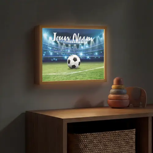 Voetbal - Stadion - Bal - Jongens Light Box met batterij (Wandlamp kind) middel -sfeer5_kind