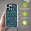 Golven - Retro - Blauw - Patroon Hoesje iPhone 16 Pro Max met koord klein 804 -sfeer2_NL