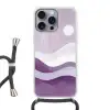 Golven - Heuvels - Abstract - Paars Hoesje iPhone 16 Pro Max met koord klein -3d
