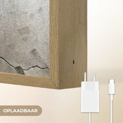 Beton - Industrieel - Grijs Light Box met batterij (Wandlamp) middel -USP_websiteoplaadbaarNL