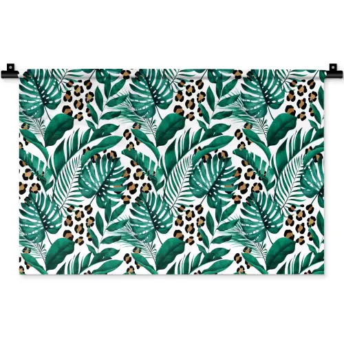 Dierenprint - Panter - Bladeren - Tropisch - Jungle Wandkleed katoen klein -zz3d