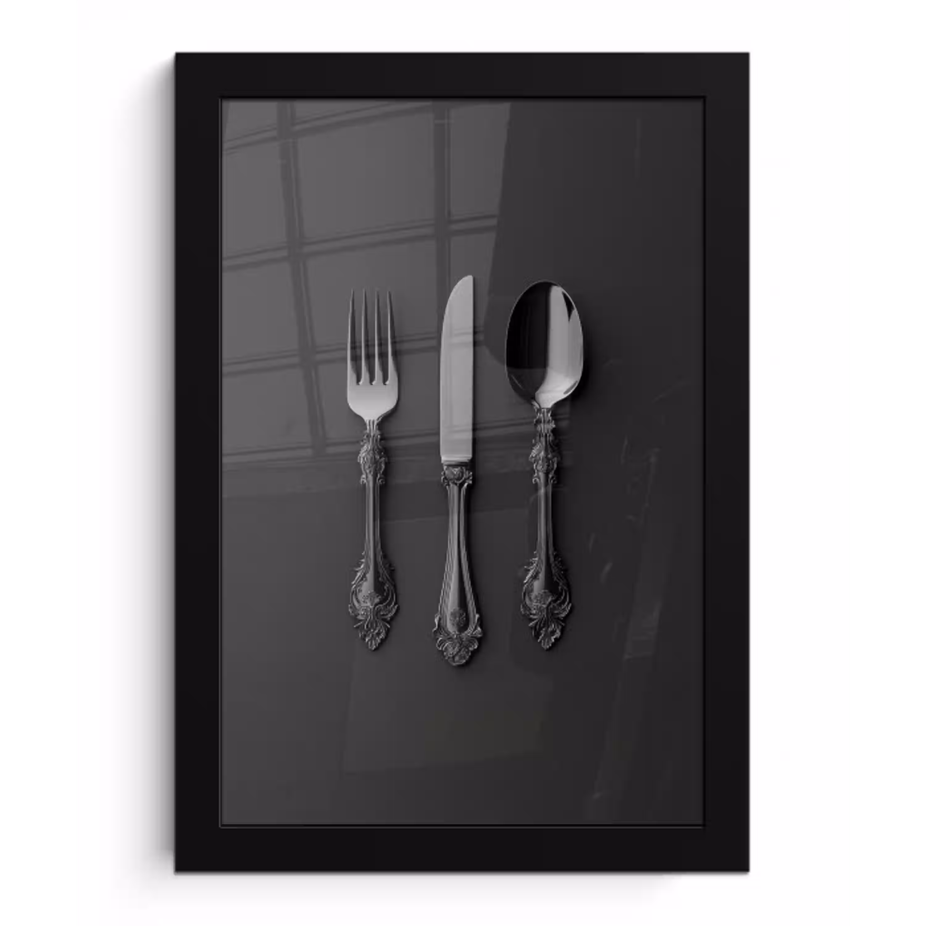Bestek - Zwart fotolijst zwart zonder passe partout klein -3d