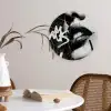 Gezicht - Mond - Graffiti - Zwart Wandcirkel kunststof plaat 5mm dik klein -sfeer4