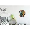 Geometrisch - Strakke vormen - Kleurrijk Wandcirkel aluminium klein -kinderkamer