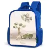 Dieren op safari Kinderrugzak - Blauw middel -schuin