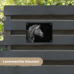 Zebra - Zwart - Wit - Portret - Dieren tuinposter los doek klein -sfeer3