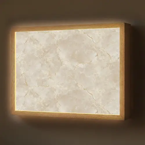 Lichtbeige - Marmer - Aders Light Box met batterij (Wandlamp) middel 907 -z3d_website