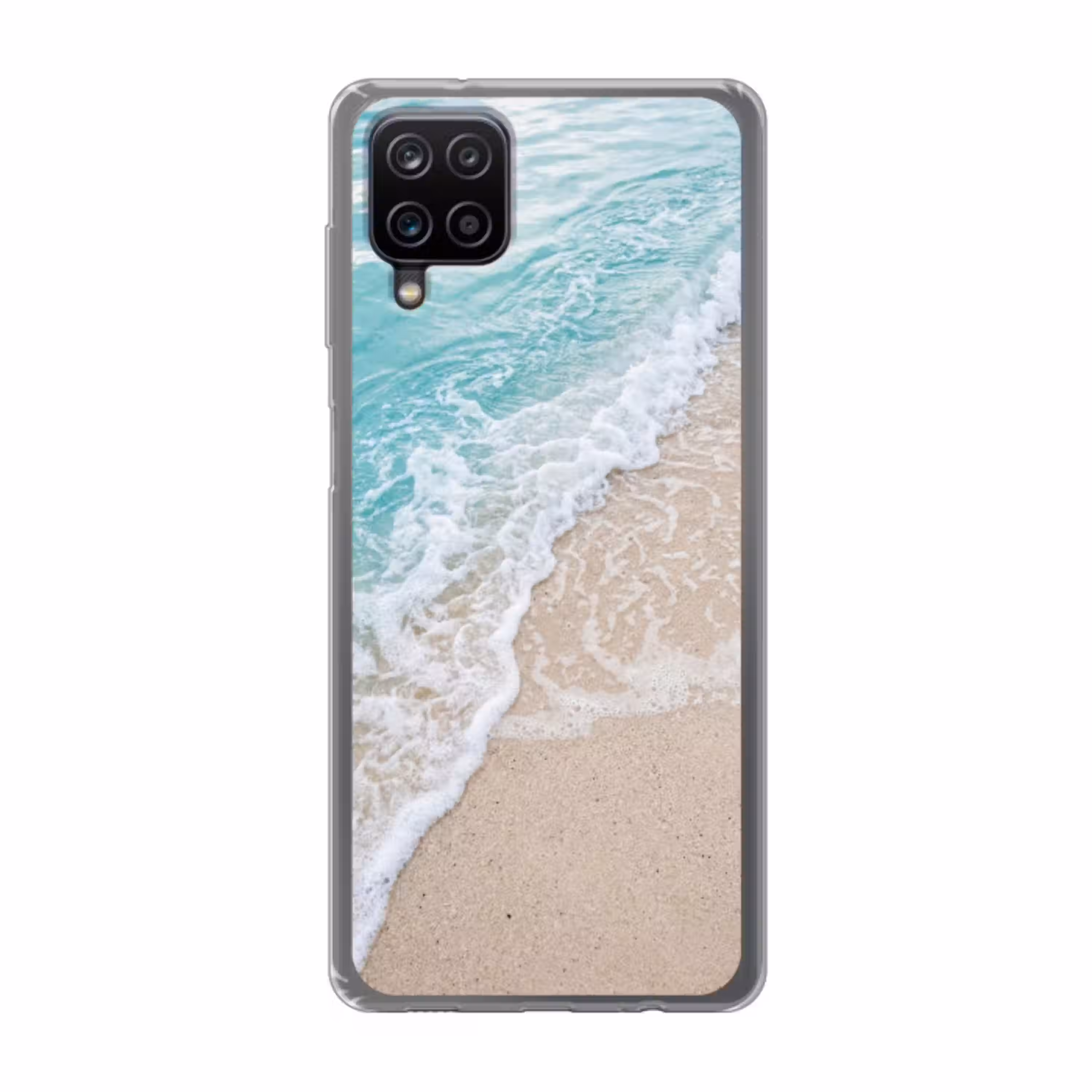 Strand - Zee - Golf - Natuur - Blauw Telefoonhoesje Samsung Galaxy A12 klein -3d