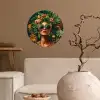 Vrouw - Panterprint - Jungle - Natuur - Luxe Wandcirkel behangsticker klein -sfeer1