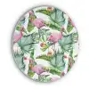 Flamingo - Bladeren - Tropisch Akoestische PET Vilt - Rond klein -3d