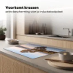 Bomen - Reflectie - Water - Zonsopgang - Serene Inductie beschermer vinyl 3mm klein -sfeer1