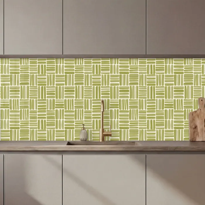 Vlecht - Patroon - Groen keuken achterwand 2 middel 871 zz_3dshopping