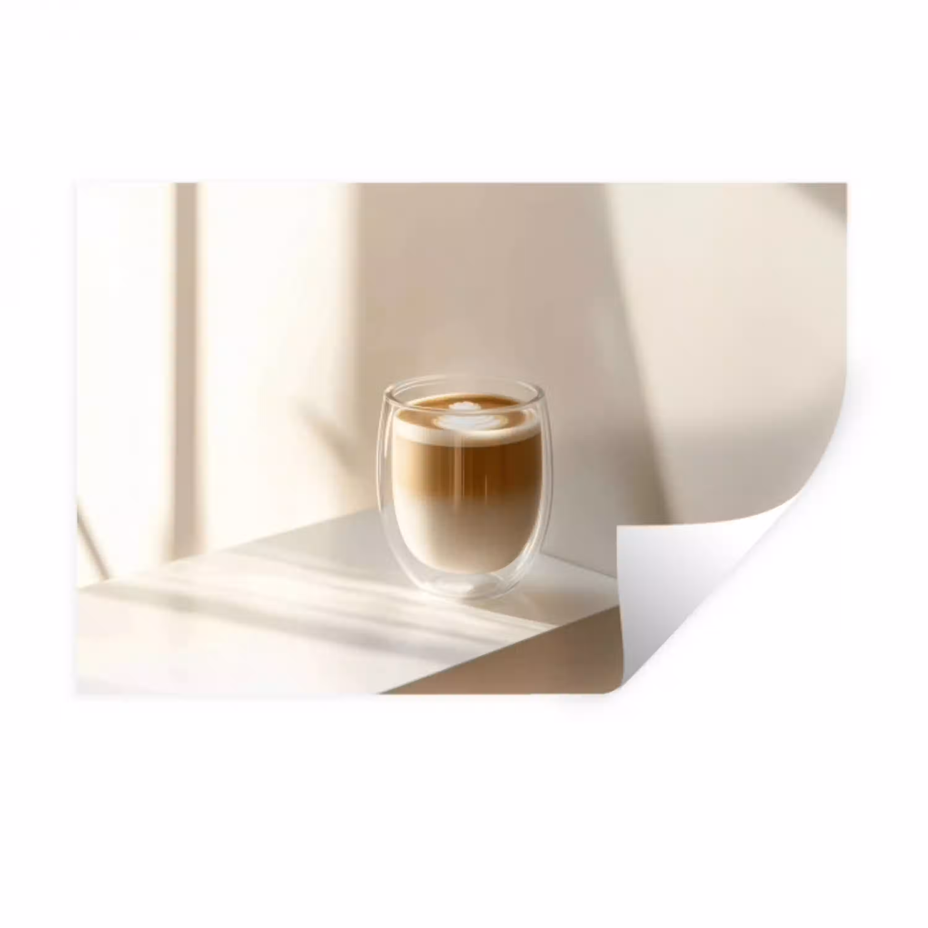 Mok - Latte - Minimalistisch - Schaduw Muursticker klein -3d