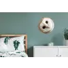 Uil - Bruin - Wit Wandcirkel aluminium klein -slaapkamer