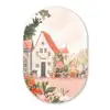 Bloemen - Huizen - Dorp Wandcirkel Ovaal Forex klein -3d