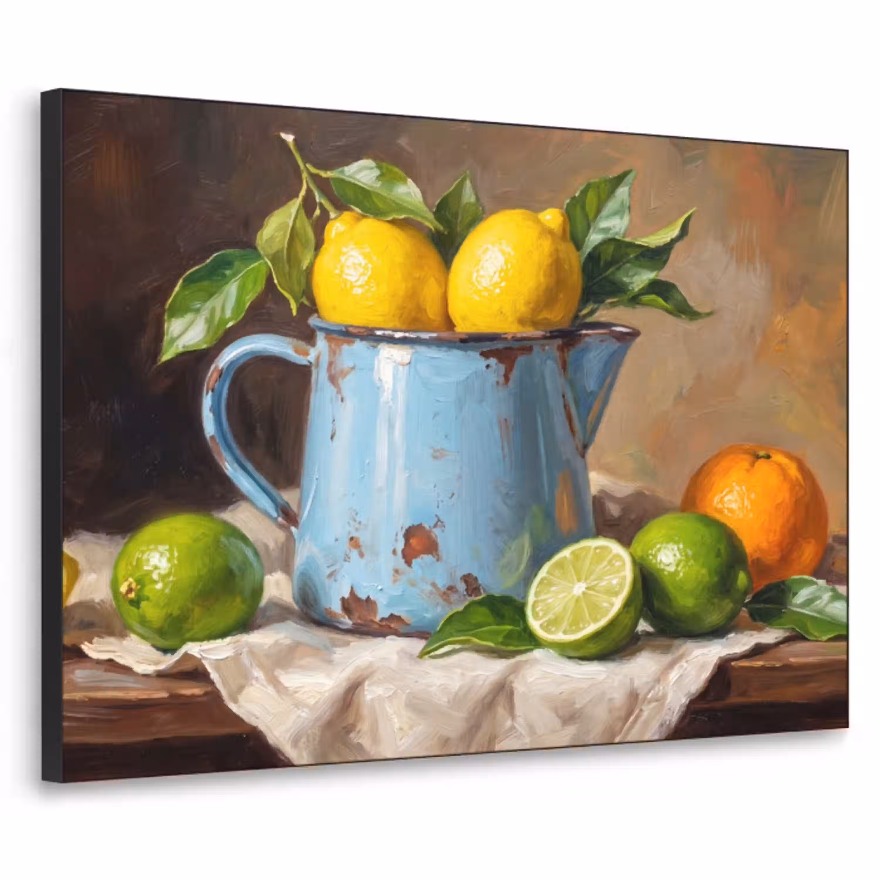 Eten - Stilleven - Klassiek Textielframe zwart klein -3d