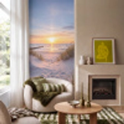 Strand - Zonsondergang - Natuur - Landschap Behang Vlies klein -sfeer2