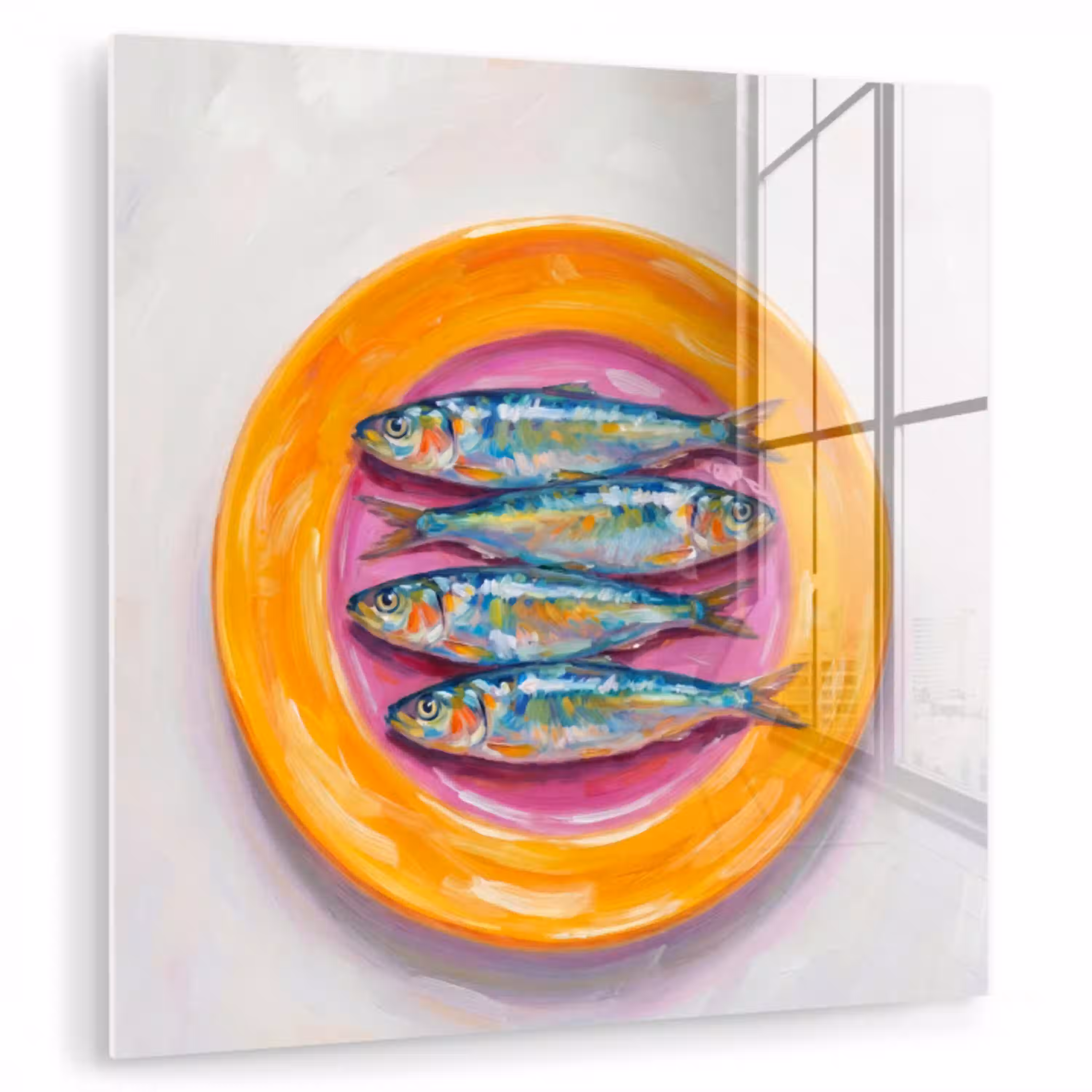 Vis - Vier - Eten - Modern - Kleurrijk plexiglas 5mm klein -zzzproduct_nieuw