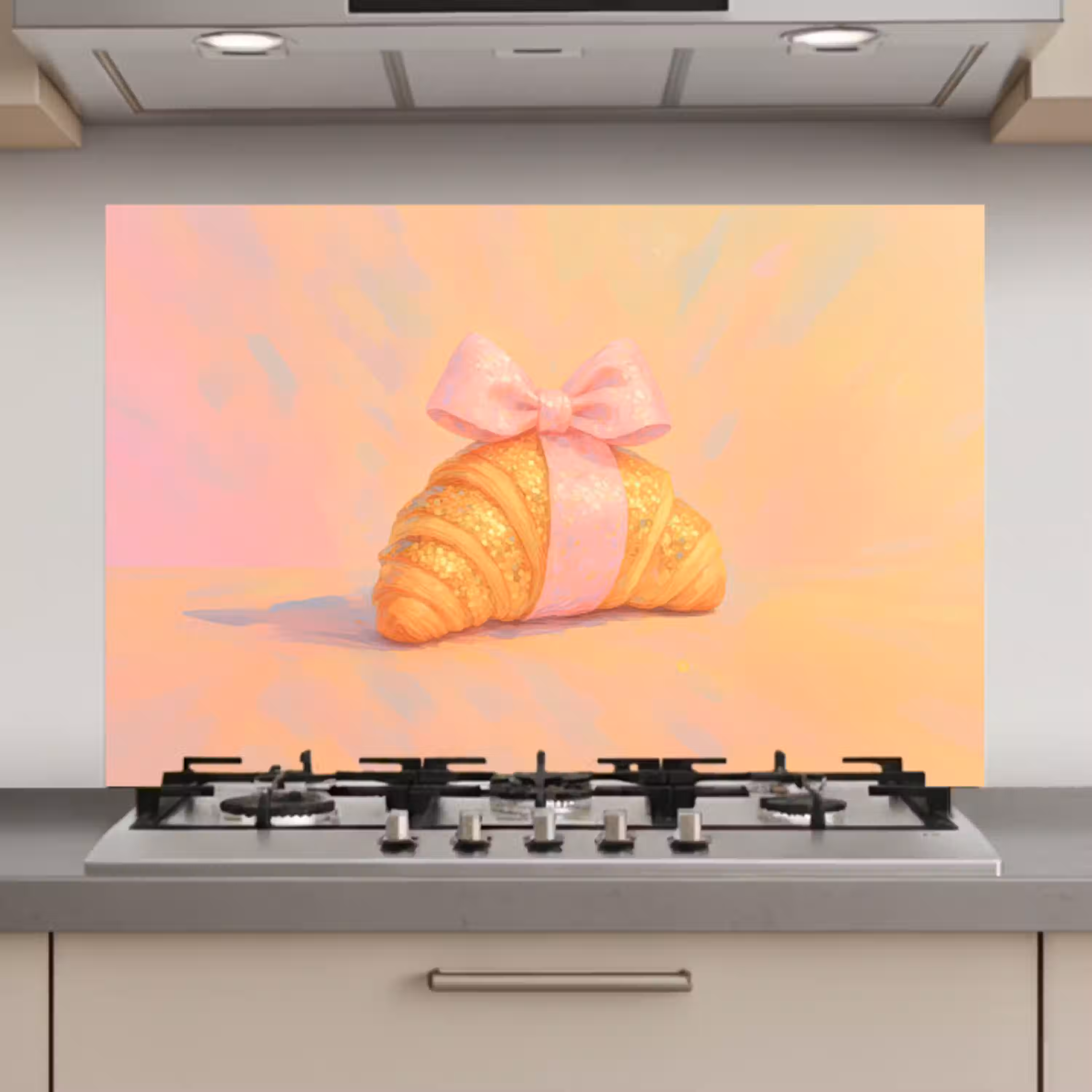 Croissant - Strik - Roze keuken achterwand spatscherm klein -3d_website