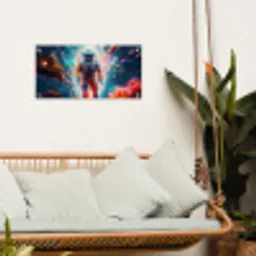 Astronaut - Neon - Meteoriet - Neon tuinposter los doek klein -sfeer7
