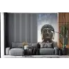 Boeddha hoofd - Buddha - Lucht - Spiritueel - Meditatie fotobehang vinyl groot -bank