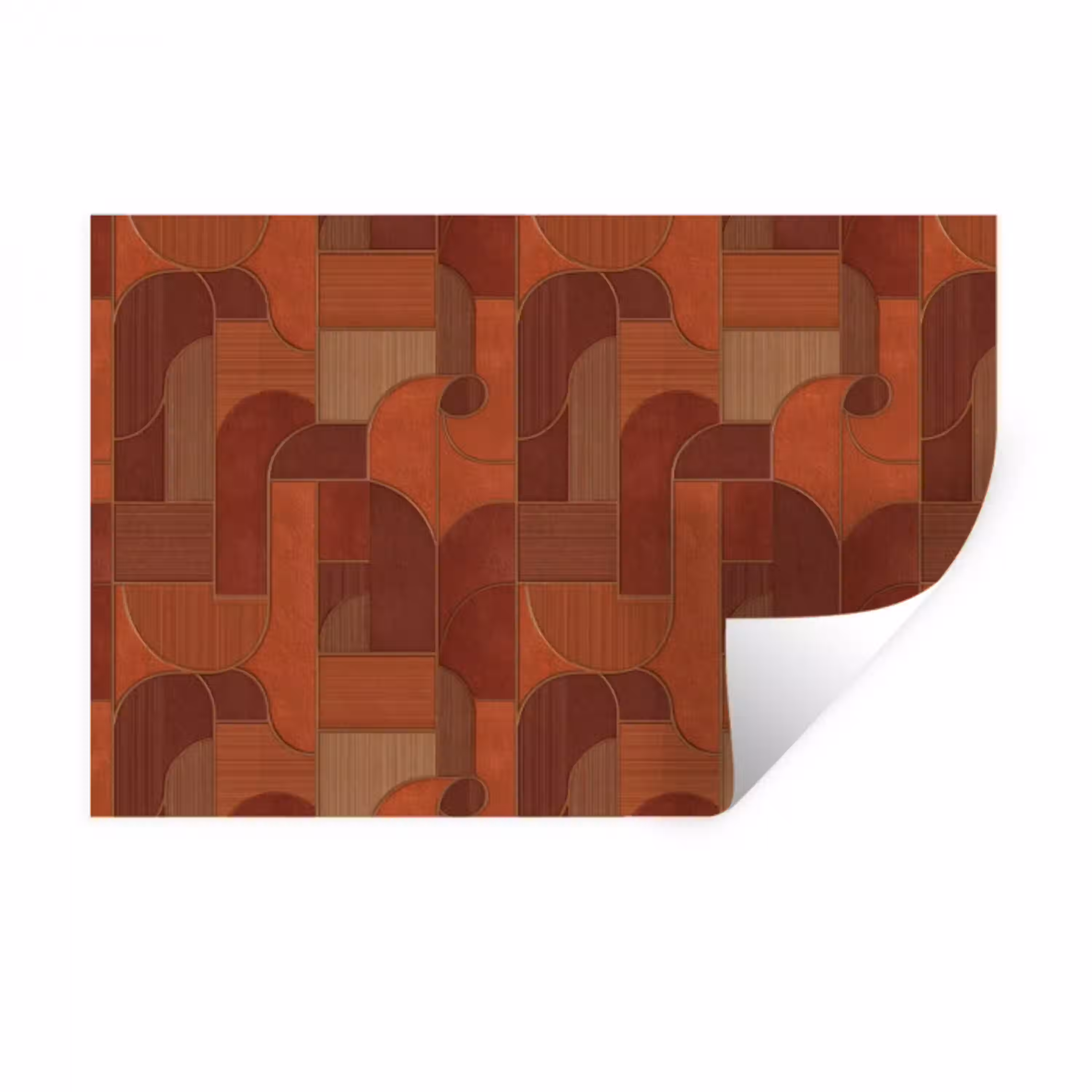Geometrisch - Abstract - Textuur - Bruin Muursticker klein 286 -3d