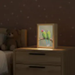 Papagaai - Tak - Natuur - Kleurrijk Light Box met kabel (Kinderlampje) klein -sfeer1_kind