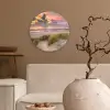 Zonsondergang - Duin - Strand - Planten - Zee Wandcirkel kunststof plaat 5mm dik klein -sfeer1
