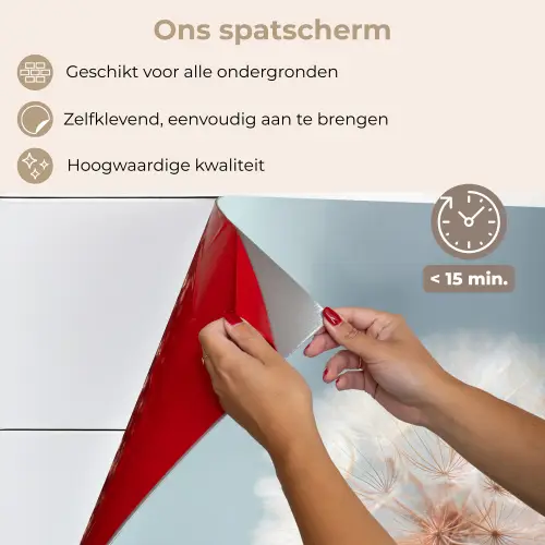 Paardenbloemen - Pluisjes - Wit keuken achterwand spatscherm klein -spatscherm_NL
