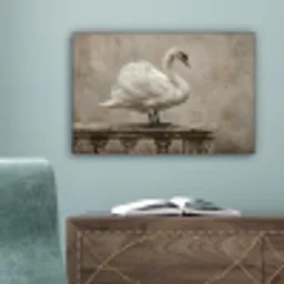 Zwaan - Elegant - Dieren - Wit canvas 2cm klein -sfeer4