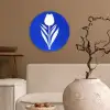 Tulp - Minimalistisch - Bladeren - Wit Wandcirkel plexiglas klein -sfeer1