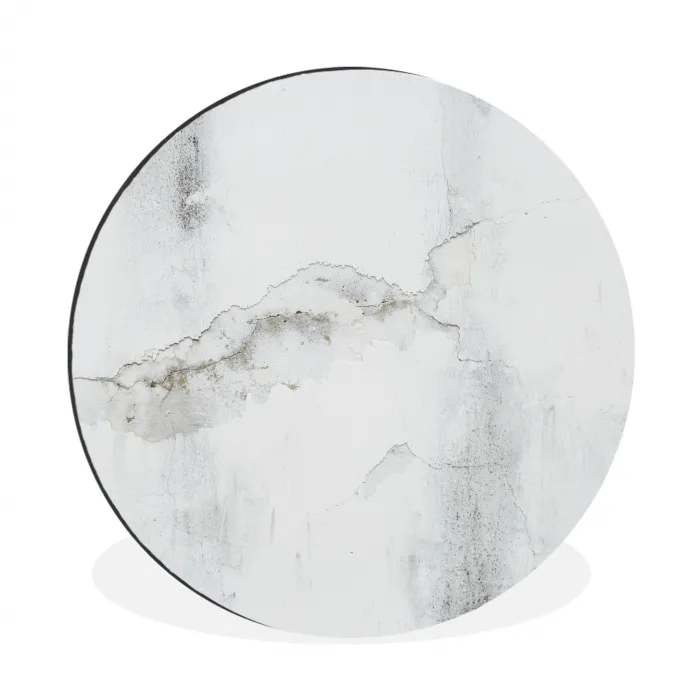 Beton - Grijs - Wit Wandcirkel aluminium klein -3d